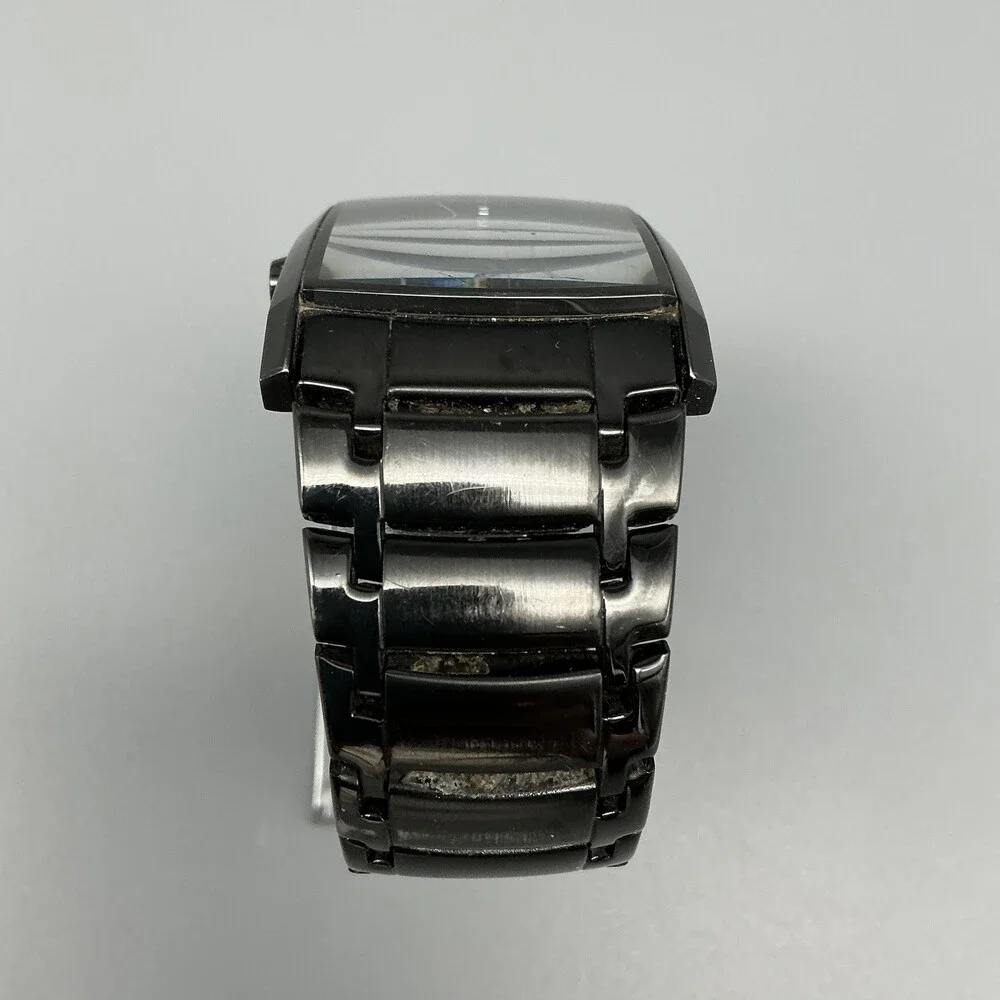 Fossil FS4159 Mens Watch 35mm Black Stainless Bracelet New Battery 6.5